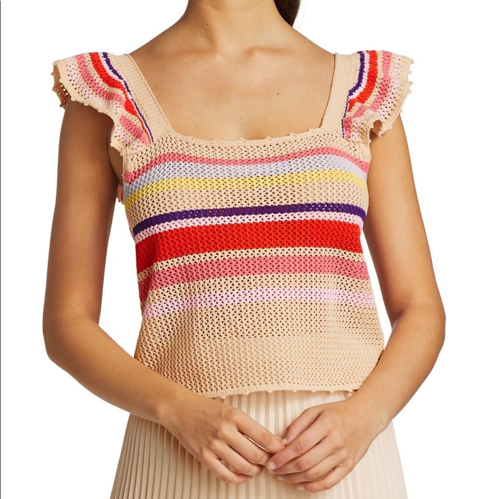 Rails sold out ruffle sleeve knit sweater top